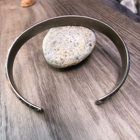 Pewter Embossed Cuff Bracelet - Picture 4 of 9